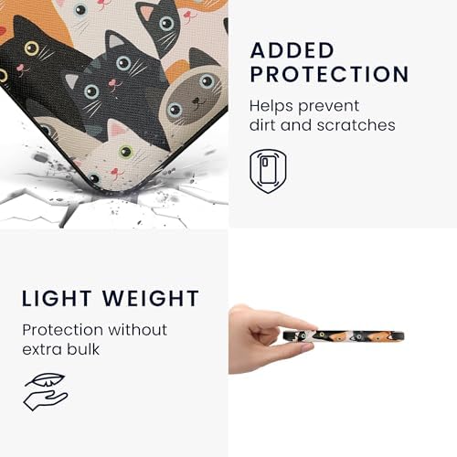 kwmobile Case Compatible with Kobo Clara BW/Colour Case - eReader Cover - Cats Orange/Black/White — view 3