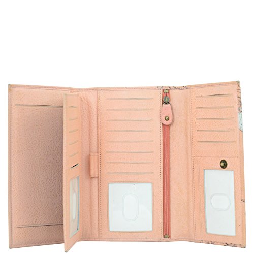 Anuschka Women’s Hand Painted Leather Checkbook wallet/clutch, Cockatoo Sunrise