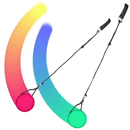 SKJJL Led Poi Bälle, 2 Stück Poi Jonglierbälle, Jonglierbälle Leuchtend mit Regenbogen Farben und Strobe-Effekt, Led Poi Ball mit Verstellbaren Doppelschlaufen-Leinen für Spinnen Schwingen Bauchtanz