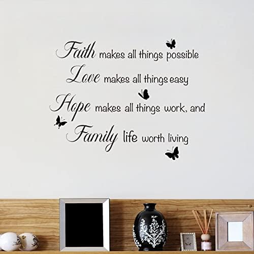 97 Off Summerjokes Faith Makes All Things Possible Love Easy Inspiring Funny ウォールステッカー デカール ビニールステッカー 祈り 信仰 家族 リビングルーム キッチン ダイニング 寝室 オフィス カフェ 図書館 アート 壁装飾 Cougaropen Com