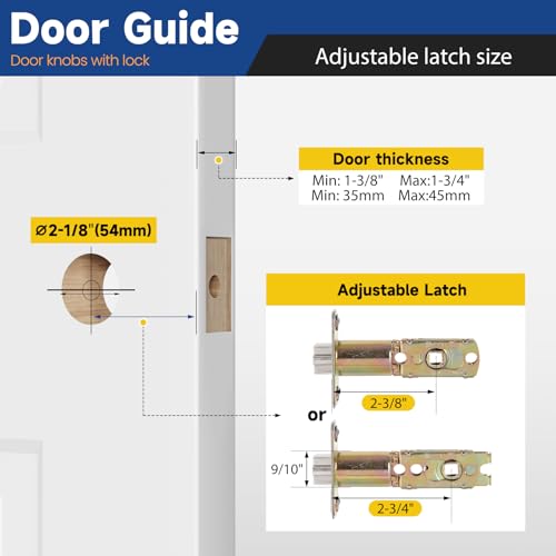 RAFECIEE Keyed Entry Door Knob with Lock and Key, Exterior and Interior Door Lock for Bedroom, Entry Door Handle for Front Door，Satin Nickel by RAFECIEE - Used condition - Image 3