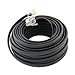 True Decor 50' Foot Black Telephone Extension Cord Cable Line Wire RJ-11