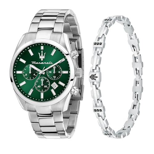 Maserati Orologio Uomo, Analogico, al Quarzo, Multifunzione, Cinturino in Acciaio, Collezione Attrazione, Special Pack - R8853151017