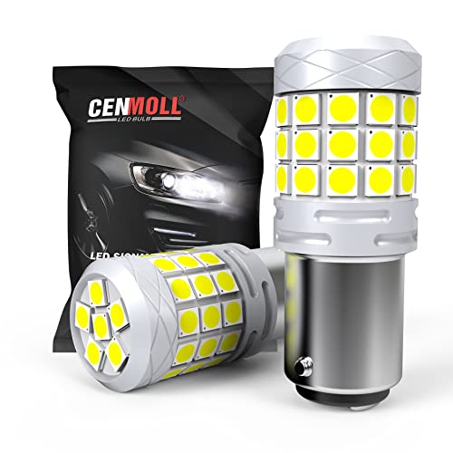 Cenmoll 1157 380 P21/5W BAY15D Bombilla LED blanca, superbrillante 40W 2000LM 12V-24V Canbus sin errores P21/5W BAY15D Bombillas de coche para luz trasera de freno de marcha atrás, 2PCS