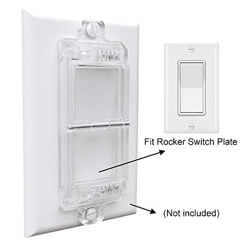 Rocker Light Switch Guard, Ilivable Child Proof Switch Plate Cover Guard Protects Your Lights Or Circuits From Being Accidentally Turned On Or Off By Children And Adults (Clear,Pack Of 2) #TOP3