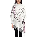 Haute qualité : notre écharpe Tour Eiffel avec imprimé floral pour couple de Paris est fabriquée en tissu polyester de haute qualité, avec une texture fourrure, douce et confortable, légère et chaude, et avec une décoration à pompons, une finition soignée, apportant une nouvelle expérience.
