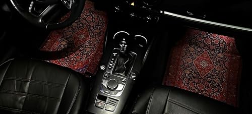 Image of CHIRON Premium Oriental Rug Look Floor Mat for Seltos (2026-Onwards) Custom Fitted, Luxury Foot Mats Compatible with Kia Seltos (2026-Onwards), Set of 5 Pcs, Washable, Classic RED