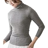 [ボディヒンツ] シルク100％フライス ハイネック タートルネック 長袖インナー 絹 敏感肌 ひえとり 日本製 (LL, 杢グレー)
