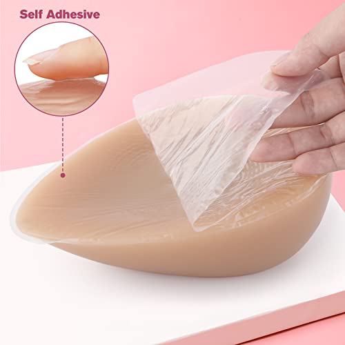 Ivita One Pair C Cup Self Adhesive Silicone Breast Forms For Mastectomy Crossdresser Prosthesis Transgender Cosplay #TOP2