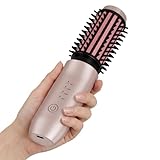 CARESKY® Cordless Curling Iron Brush, Rechargeable Battery Curling Iron with 200 Million Negative Ions, Portable Travel Curling Iron Brush, Cordless Heated Round Hair Curler Brush for Styles,Touch-Up