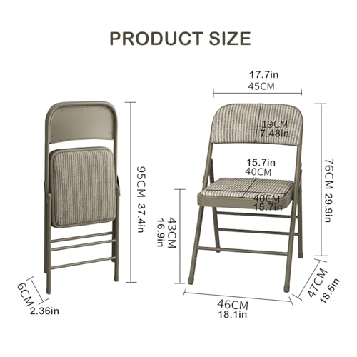 Folding Chair, Garage Stool,Indoor Outdoor Stackable Chair Work Study Party Dining Folding Chair-Met