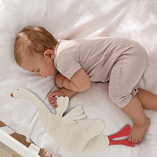 Image of lulumoon Goose Security Blanket: Muslin Lovey for Babies Travel & Daycare - Skin-Friendly Snuggle Toy for Self-Soothe