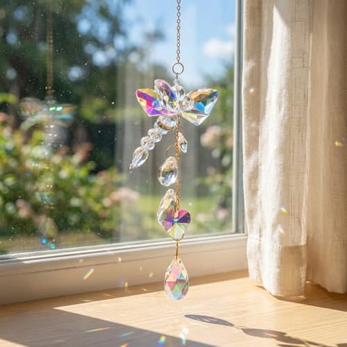 Atrapasueños de libélula para ventanas con cristal de 30cm 3