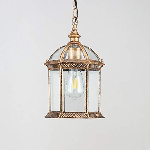 Ombre de lampe de pendentif rétro en aluminium doré et verre pour une entrée noble
