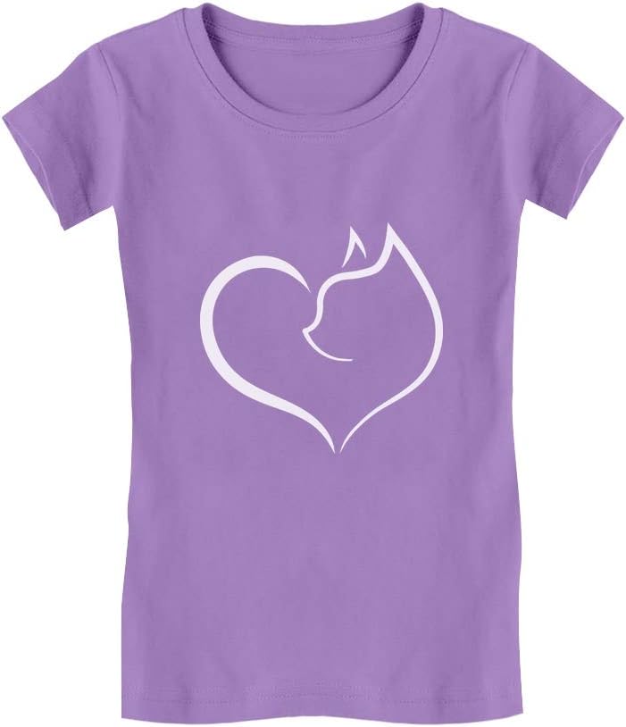 Tstars - Valentines Day cat heart - Cat Lovers Gift Girls' Fitted Kids T-Shirt