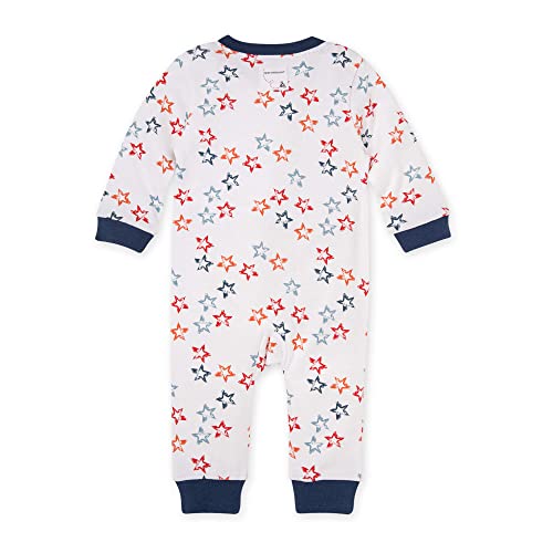 Burt's Bees Baby Baby Boys' Sleep And Play Pajamas, 100% Organic Cotton One-Piece Romper Jumpsuit Zip Front Pjs, Patriotic Short Sleeve, Newborn #TOP1