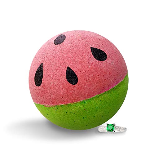 Royal Essence Watermelon Crush Bath Bomb with Jewellery Inside (Surprise 925 Sterling Silver Jewellery Valued at $50 to $3,000) Ring Size 9