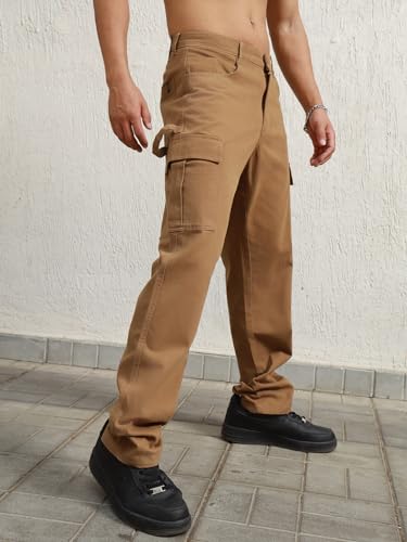 Image of Hubberholme Men Smart Casual Summer Cotton Loose Fit Mid-Rise Trousers 65