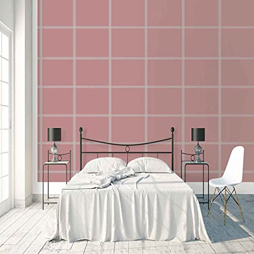 Papier peint canevas panoramique rose haut de gamme pour salon élégant - 3