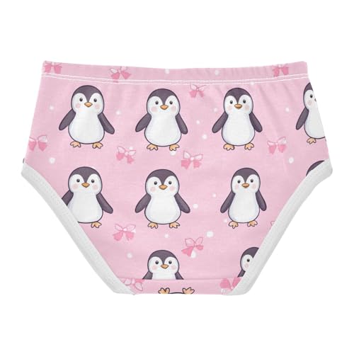 Wusikd Cute Penguins Girls' Underwear Cotton Bow Pink Girls Briefs Soft Toddler Underwear 2T2
