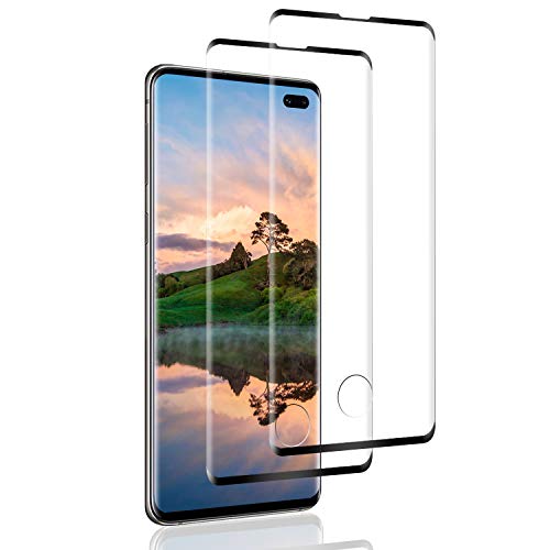 SNUNGPHIR 2 Pack Protector de Pantalla para Samsung Galaxy S10 Plus,[3D Curvo Full-Cover] Cristal Templado Galaxy S10 Plus, Sin Burbujas, Alta Definicion, Vidrio Templado para Galaxy S10 Plus