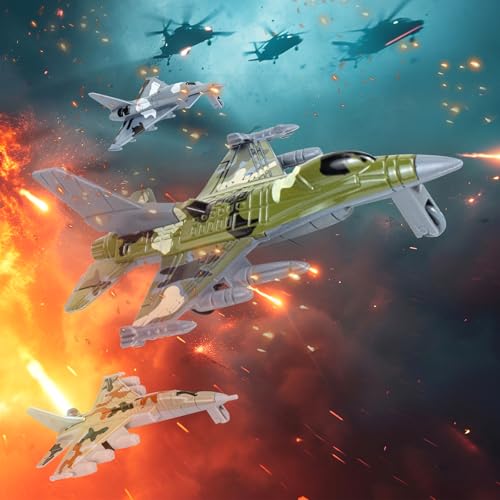 Toy Airplane 12 Pack,Diecast Plastic Airplane Toys for Boys Toddlers Age 1 2 3 4 5 6,Military Fighter Jet Alloy Planes Model,Plane Toys for Kids Toddlers Birthday Christmas Party Favors