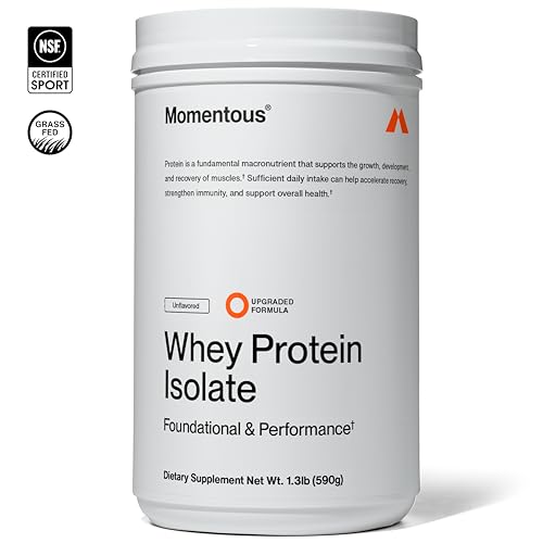 Momentous Essential Grass-Fed Whey Protein Powder - 20 g Whey Isolate Protein - NSF Certified for Sport - Gluten-Free - 25 Servings for Essential Everyday Use - Unflavored - Package May Vary - Image 3
