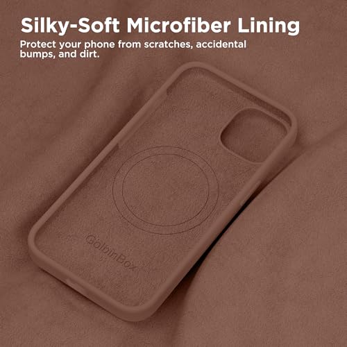 Image of GolbinBox Magnetic for iPhone 13 /14 Case, Silicone Cover, Brown