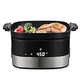 Salton Flip & Cook 3-in-1 5.8 QT Air Fryer, Grill, & Dehydrator with Viewing Window