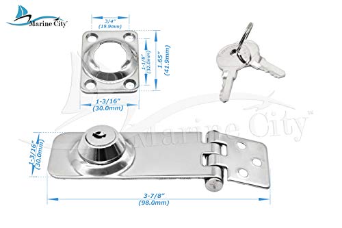 Marine City Stainless Steel Marine Safety Locking Hasp With 2 Keys For Marines – Cabinets – Boxes – Doors – Ships (Pack Of 1) #TOP2