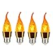 Luz Parpadeante, 3 W 3 Tipos De Modo, Bombilla De Luz De Fuego con Efecto De Llama Led, Paquete De 4 Bombillas De Llama Base E27 De 85-265 V