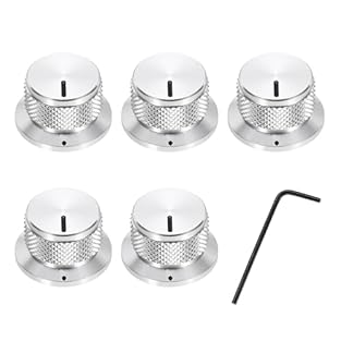 Aluminium knurled knob covers are designed for studio mixers, synthesizers or amplifiers equipped with 6mm potentiometer shafts. Top hat design suitable for most guitars and bass, commonly applied to guitar, bass, power devices or other audio equipme...