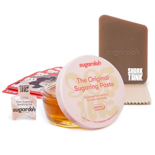 Sugardoh Sugar Waxing Kit for Women As Seen On Shark Tank (Vintage Kit Medium) - Face Arms & Legs - Sugar Wax Hair Removal - Sugaring Tiktok Products - Bikini Wax Kit for Women - Sugaring Kit