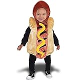 AmScan Costumes USA Mini Hot Dog Infant Costume (6-12)-6-12 Months Brown/Yellow