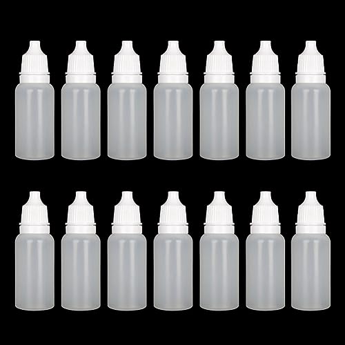 JIHUOO 15ml White Plastic Squeezable Dropper Bottles Eye Liquid Empty Dropper Bottles Eye Drop Bottles Essential Oil Paint Sample Bottles 25 Pcs