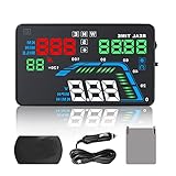 Dagood Head Up GPS & HUD Display, 5,5 Zoll Geschwindigkeitsmesser Auto Tachometer Display | Nano-Projektion | Doppelkern | Schnelle Aktualisierungsfrequenz | für Alle Fahrzeuge | Elektronik & Zubehör