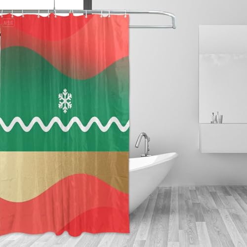 Rideau de douche imperméable en polyester rouge 168 x 183 cm
