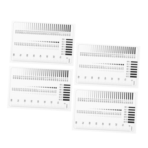SOLUSTRE 4stücke Teiliges Präzisions-lineal Set Transparent Zur Messung Von Durchmesser Linienbreiten Und Rissen Mit Vergleichskarte Für Schnelle Fehlerbewertung Tragbar Für Industrie
