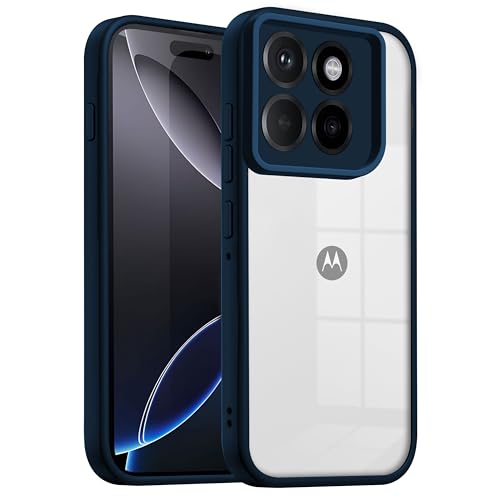 Image of V-TAN Back Cover for Motorola Edge 60 Pro 5G, Transparent Clear Case Compatible with Motorola Edge 60 Pro, TPU, Camera Protective, Scratch Resistant Shockproof Mobile Cover with Anti-Slip Grip (Blue)