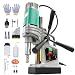 Magnetic Drill Press, 1550W 1.6" Dia, 0-750RPM Speed & Reversible Direction, 13000N Mag Force Electric Mag Drill Press with 2 Coring Bits, 8 Twist Drills for Industrial (1550W-D8840)