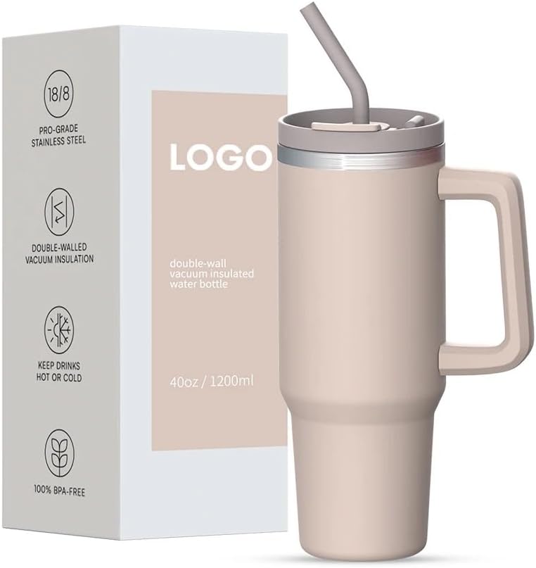 Accessories For Stanley Cups Travel Tumbler, Stainless Steel Reusable Straws W/Cleaning Brush & Drawstring Bag-Perfect Summer & Winter Drinkware Accessories!