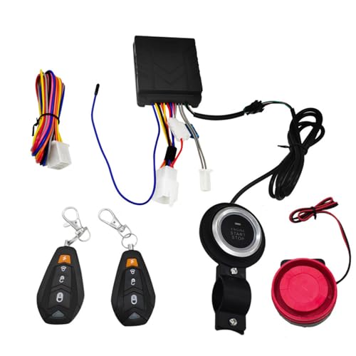 Motorcycle Kits, Motorcycle Push Engine Start Button Kit, Universal Push to Start Ignition Kit, Push Engine Start Keyless Entry for Most DC12V Motorcycles-Conventional+Start Button