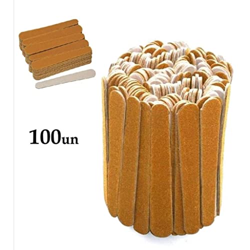 Kit 100 Mini lixas descartáveis manicure pedicure 8cm