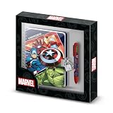 Marvel Los Vengadores Battle-Pack de Diario A5 + Bolígrafo de 6 Colores, Azul