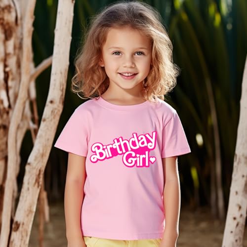 Image of Birthday Girl Shirt 2nd 3rd 4th 5th 6th 7th Girls Birthday Tshirts Cotton Short Sleeve Tee Tops Outfit