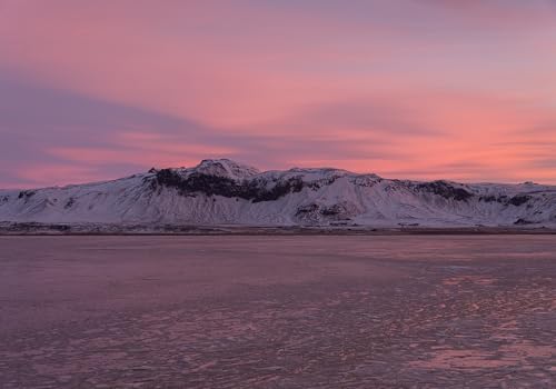 10X5ft Fabric Pink Winter Mountain Sunset Backdrop Frozen Tundra Landscape