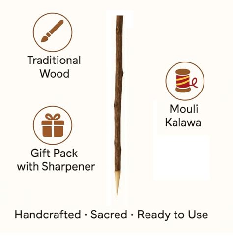 Image of Anar ki Kalam, (Used for writing on Bhojpatra) - Set of 1 Stick with FREE Kalawa & Sharpener | Perfect for Pooja, Mantra & Bhojpatra Yantra and Mantra Writing | Anar ki kalam 1 piece