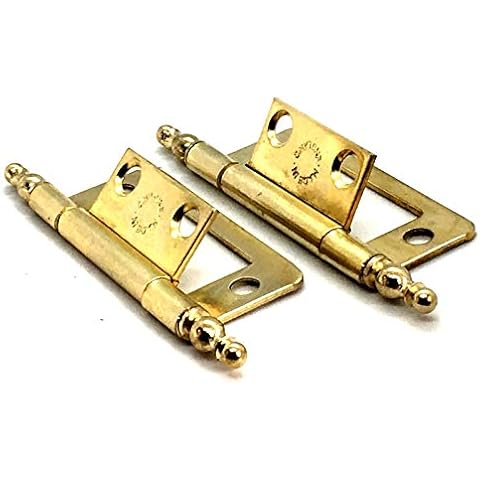 Polished Brass Effect Hinges with Finials Cover