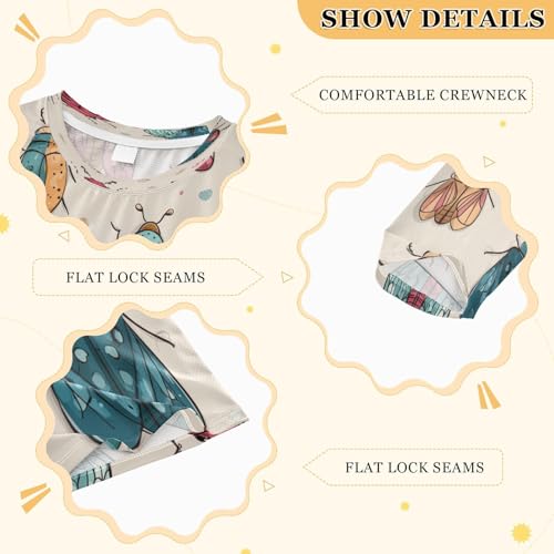 Cute Colorful Bugs Pattern Boys Rash Guard Long Sleeve UPF 50+ Boys Swim Shirt Quick Dry Shirt for 3-12 Years3