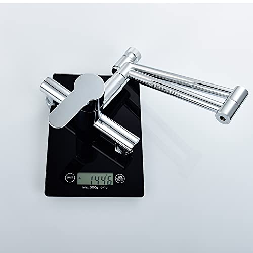Grifo de latón cromado de doble articulación con dos manijas independientes 3